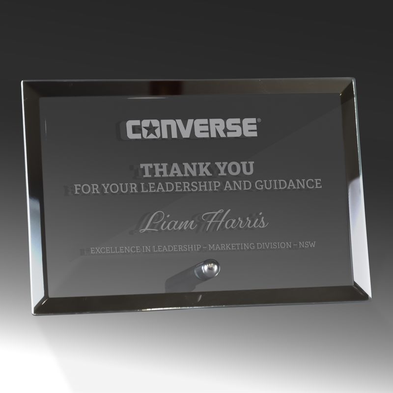 Clear Glass Rectangle Landscape Glass Award 200mm