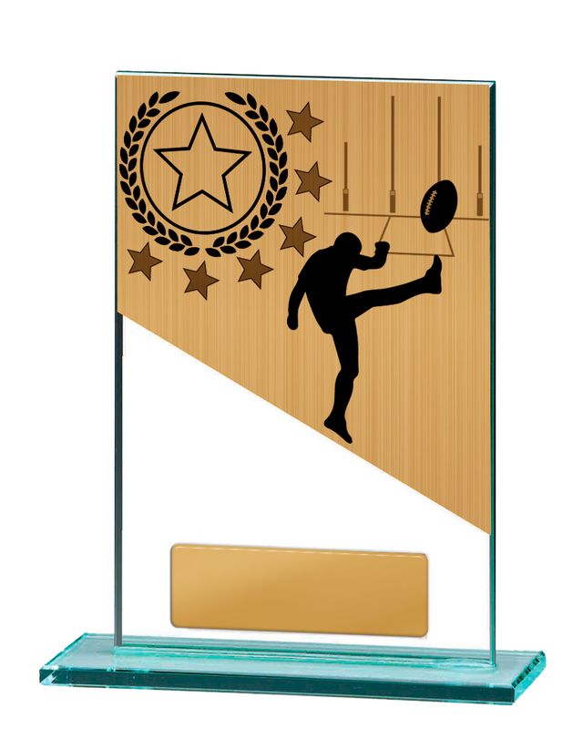 Aussie Rules Glass Trophy 150mm