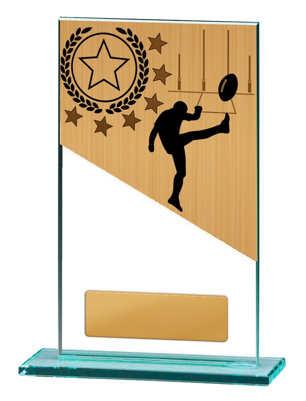 Aussie Rules Glass Trophy 170mm