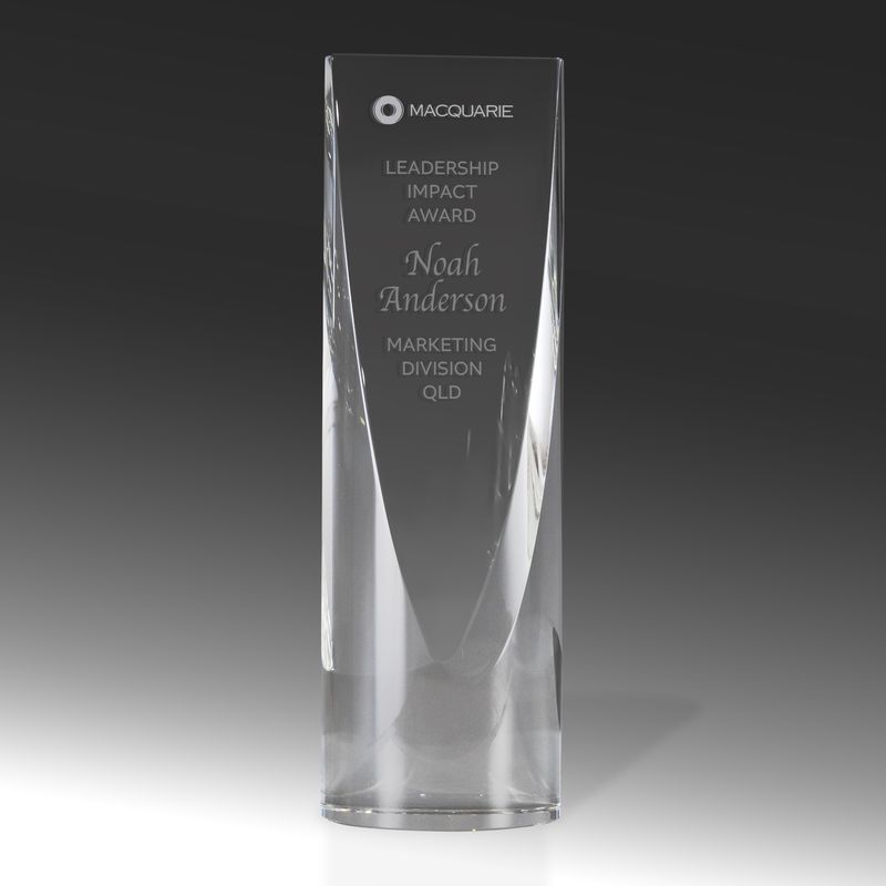 Cylinder Clear Crystal Award 170mm