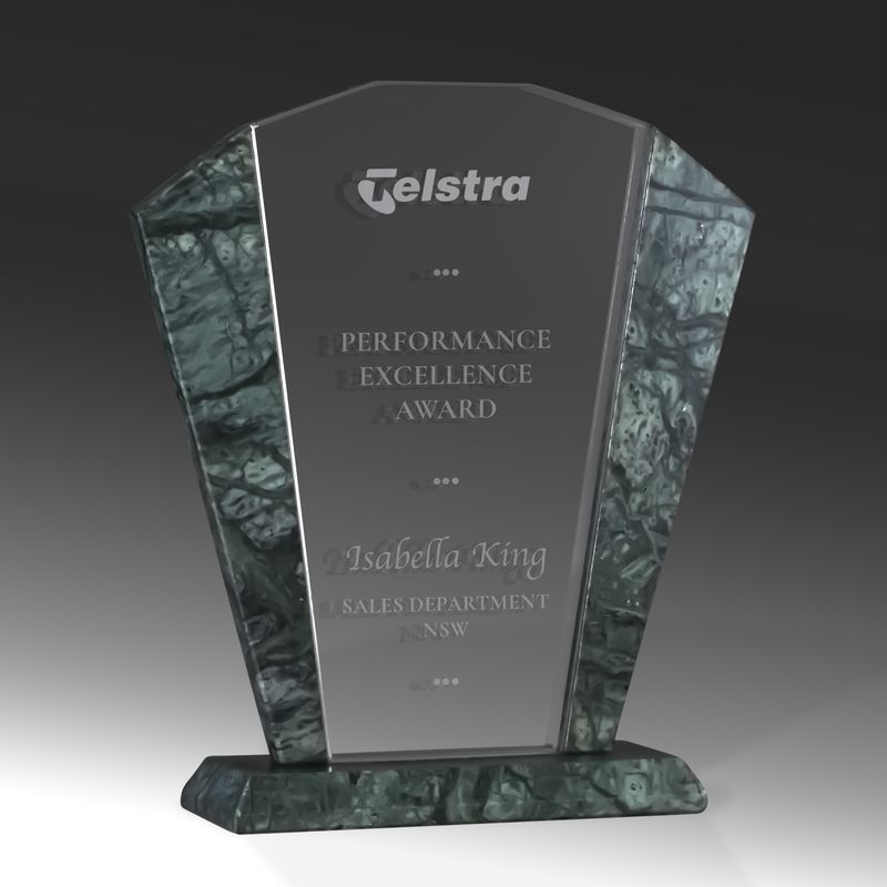 Green Marble Glass Arch Glass Award 173mm